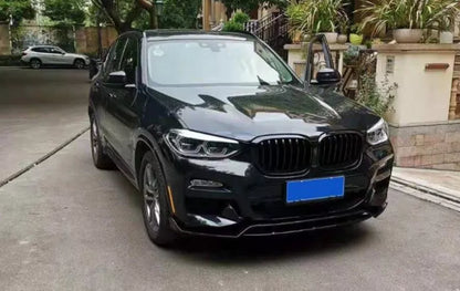 SPLITTER PARAURTI ANTERIORE PER BMW X3 G01 X4 G02 2018+ NERO LUCIDO M SPORT
