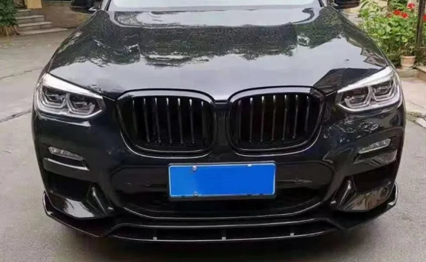 SPLITTER PARAURTI ANTERIORE PER BMW X3 G01 X4 G02 2018+ NERO LUCIDO M SPORT