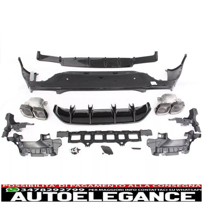 Terminale di scarico diffusore posteriore per mercedes glc c253 nero 63 amg otti