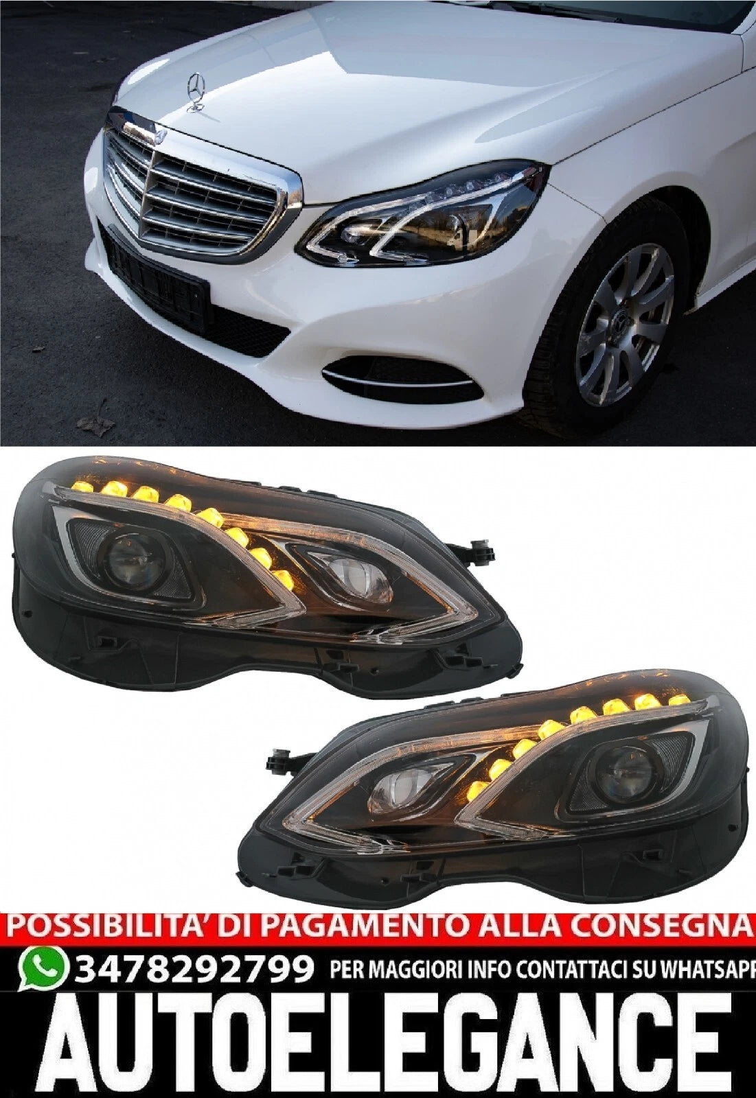 Fari LED allo xeno adatti per Mercedes Classe E W212 Facelift (2013-2016)