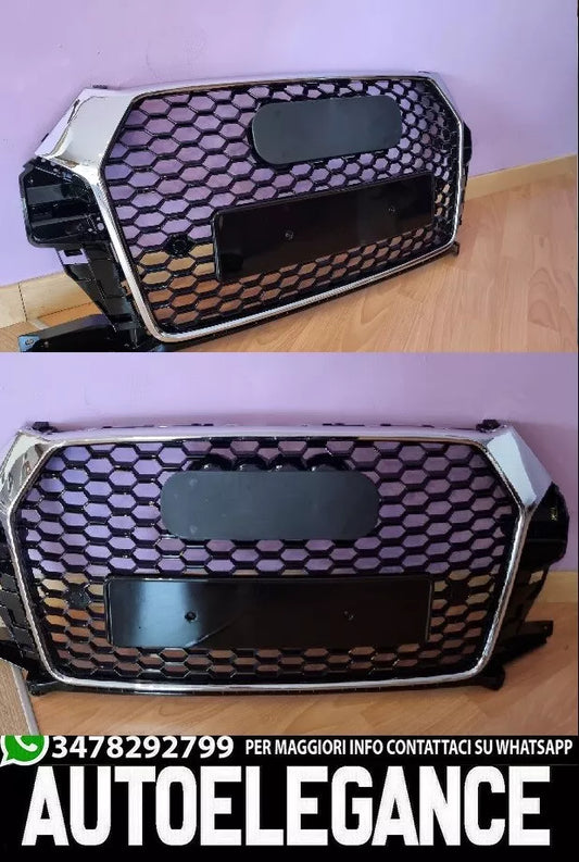 0524⭐GRIGLIA ANTERIORE AUDI Q3 2016-2019 CALANDRA RSQ3 BORDO CROMATO NIDO D'APE⭐