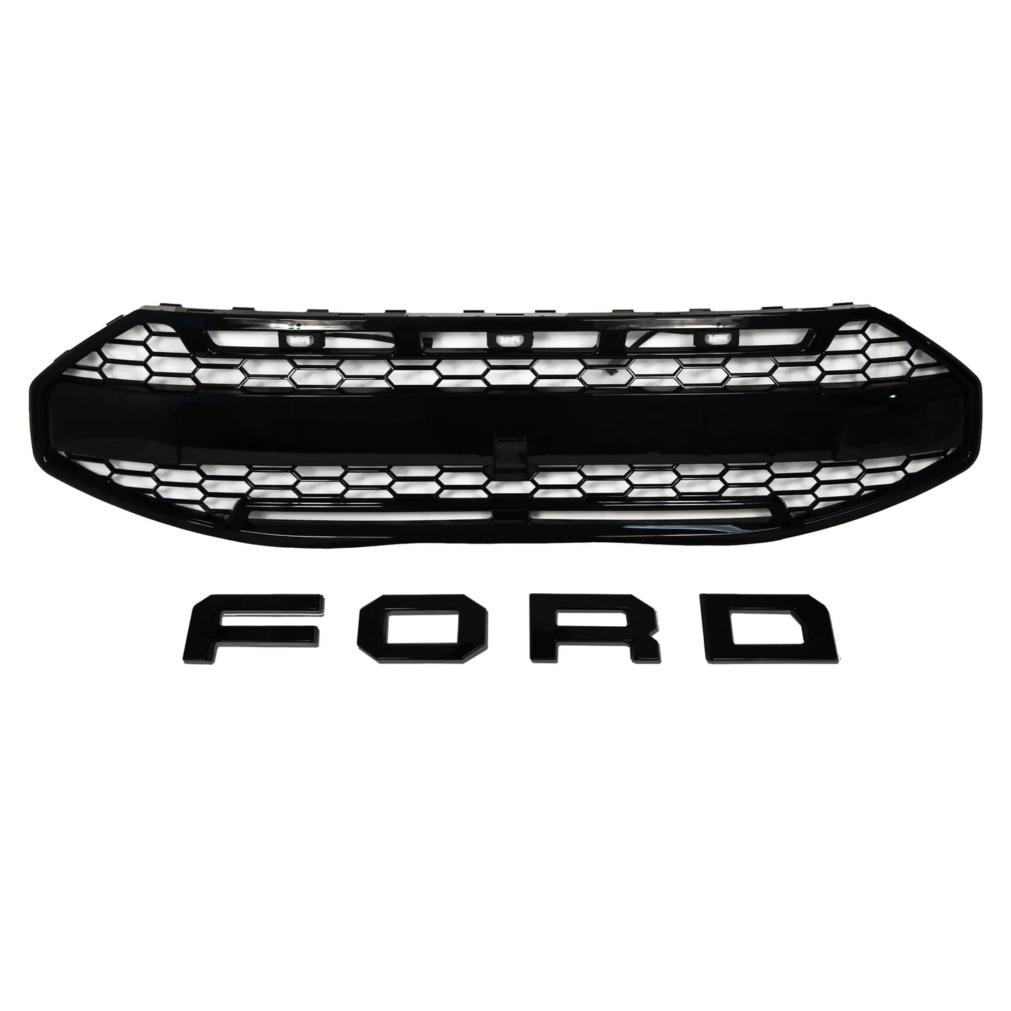 💕ART.6594 GRIGLIA CON LED ADATTO PER FORD COSTUM TRANSIT 2024+ RAPTOR LOOK 💕