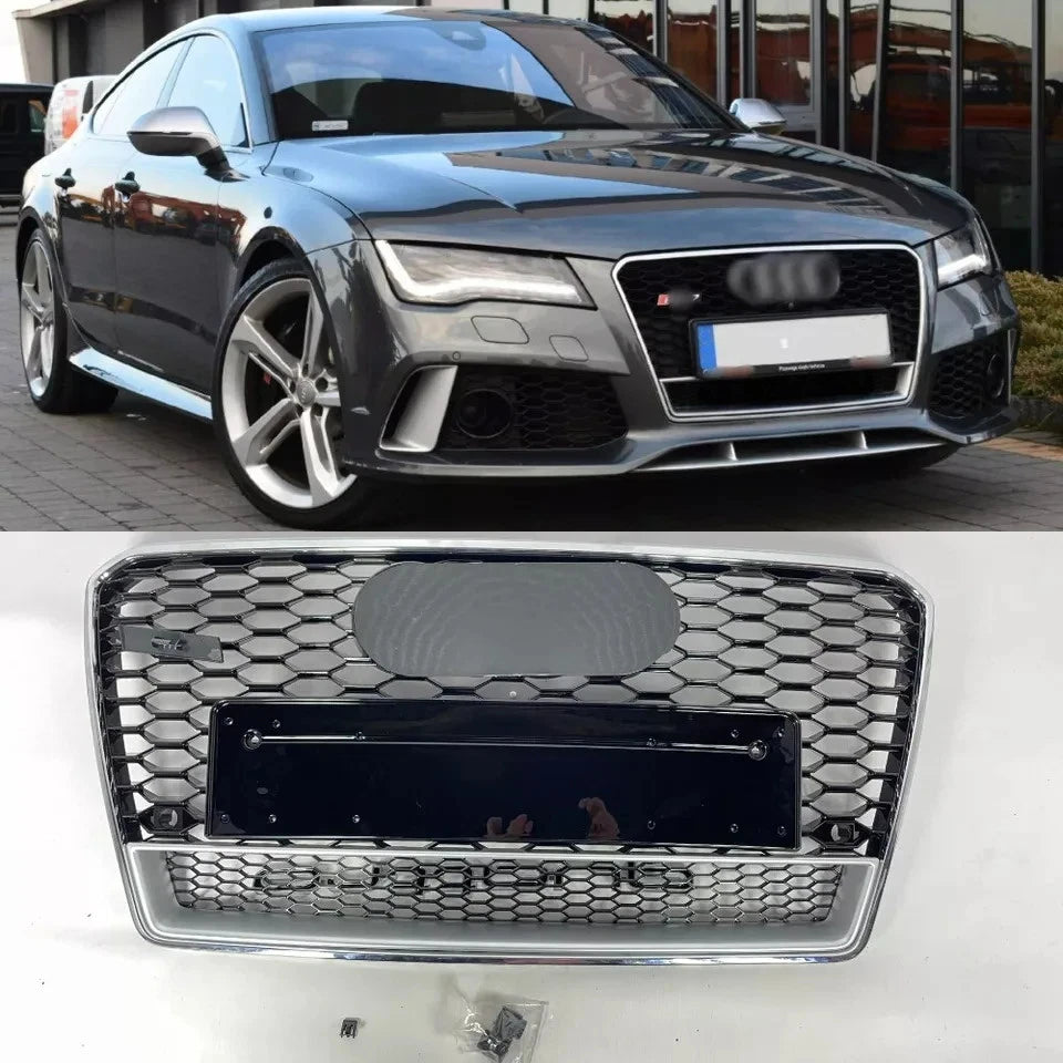 💕ART.6343 GRIGLIA NERA LUCIDA ADATTO PER AUDI A7 4G 2010-2014 LOOK RS7💕