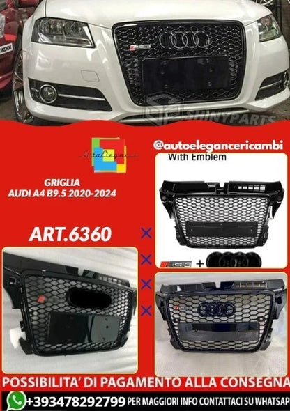 💕ART.6360 GRIGLIA ADATTA PER AUDI A3 S3 8P 2008-2012 LOOK RS3 💕