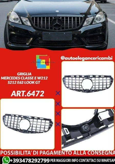💕ART.6472 GRIGLIA ADATTA PER MERCEDES CLASSE E W212 S212 E63 LOOK GT 💕