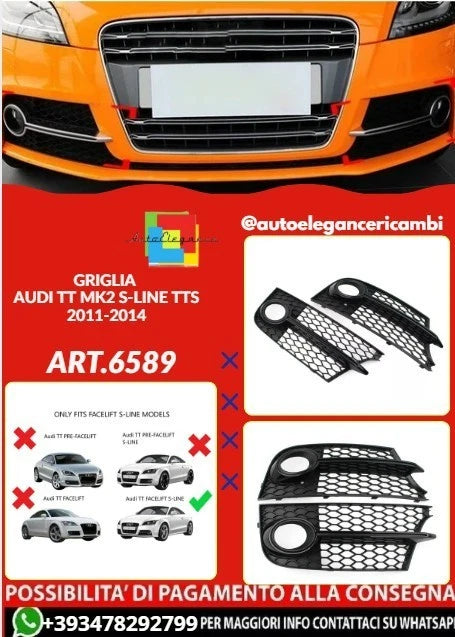 💕ART.6589 GRIGLIA FENDINEBBIA ADATTO PER AUDI TT MK2 S-LINE TTS 2011-2014💕
