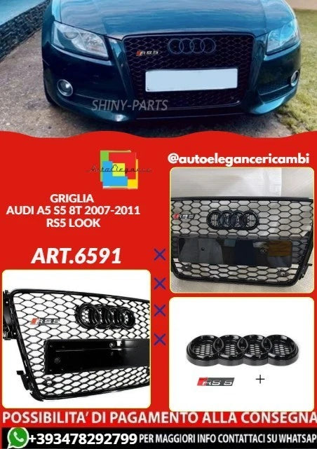 💕ART.6591 GRIGLIA NIDO D'APE ADATTO PER AUDI A5 S5 8T 2007-2011 RS5 LOOK💕
