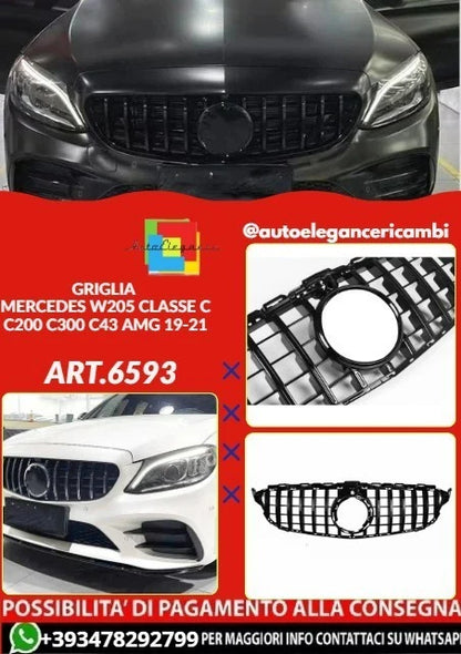 💕ART.6593 GRIGLIA ADATTO PER MERCEDES CLASSE C W205 C200 C300 C43 AMG 19-21💕