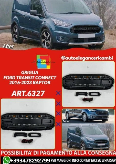 💕ART.6327 GRIGLIA ADATTO PER FORD TRANSIT CONNECT 2016-2023 RAPTOR LOOK💕
