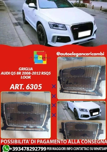 💕ART. 6305 GRIGLIA NERA ADATTO PER AUDI Q5 8R 2008-2012 RSQ5 LOOK💕