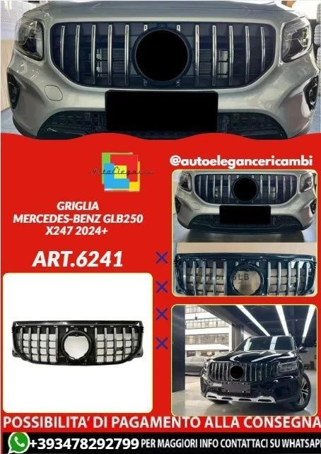💕ART.6241 GRIGLIA CROMATA ADATTA PER MERCEDES GLB x247 2024+ GT LOOK💕