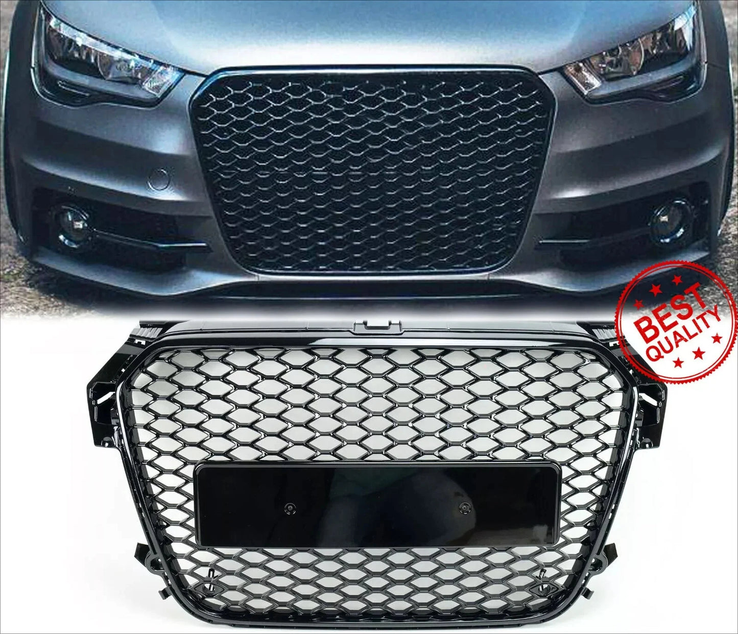 💕ART.6239 GRIGLIA NERA LUCIDA ADATTA PER AUDI A1 8X 2010-2014 LOOK RS1💕