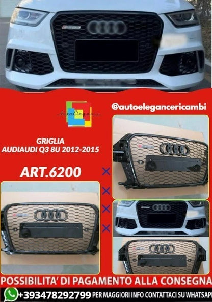 💕ART.6200 GRIGLIA NERA NIDO D'APE ADATTA PER AUDI Q3 8U 2012-2015 LOOK RSq3💕