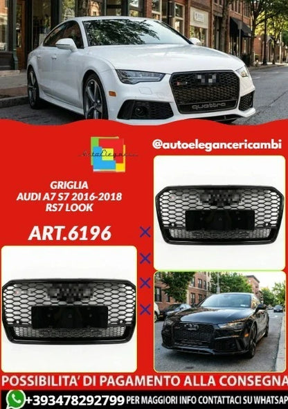 💕ART.6196 GRIGLIA NERA NIDO D'APE ADATTA PER AUDI A7 S7 2016-2018 LOOK RS7💕