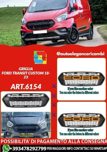 💕ART.6154 GRIGLIA NERA ADATTA PER FORD TRANSIT CUSTOM 2018-2023 RAPTOR LOOK💕
