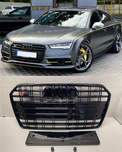 ART.4345 GRIGLIA ANTERIORE NERA S7 LOOK PER AUDI A7 4G 2015+ FACELIFT