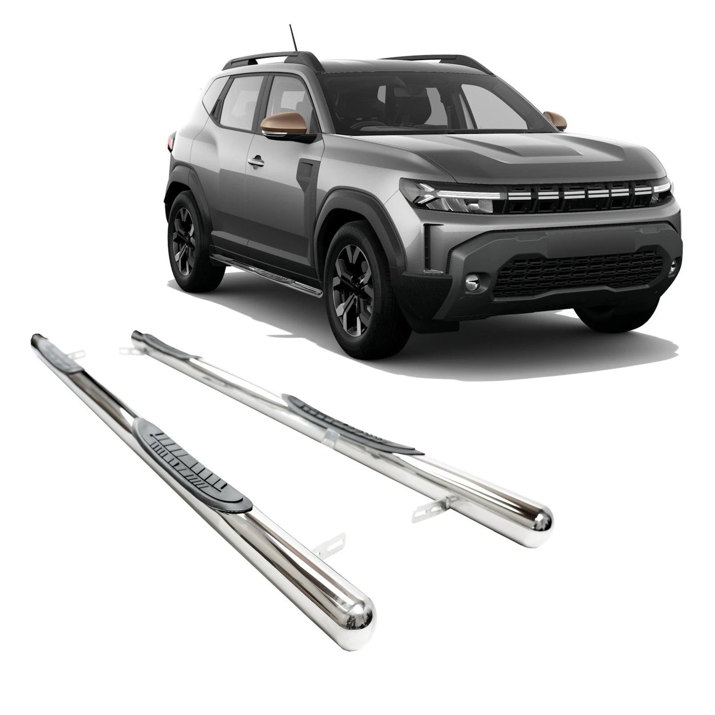 🔥ART.8494 BARRE LATERALI PEDANE INOX ADATTO PER DACIA DUSTER DAL 2024🔥