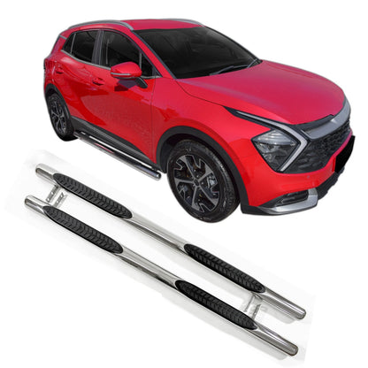🔥ART.8556 BARRE LATERALI PEDANE INOX ADATTO PER KIA SPORTAGE NQ5 DAL 2022🔥
