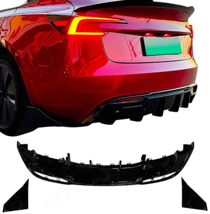 🔥ART.8616 DIFFUSORE POSTERIORE PER TESLA MODEL 3 KIT CORPO NERO LUCIDO 23+🔥