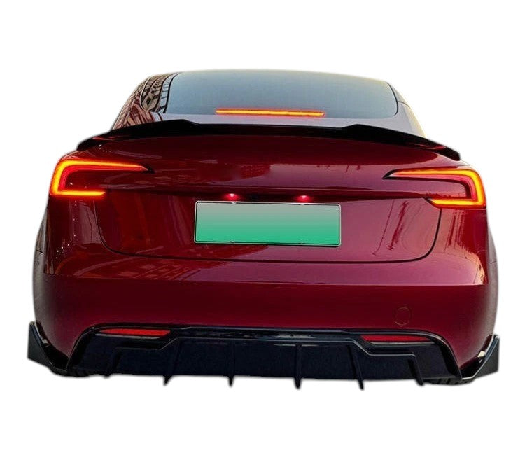 🔥ART.8616 DIFFUSORE POSTERIORE PER TESLA MODEL 3 KIT CORPO NERO LUCIDO 23+🔥