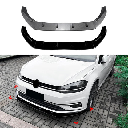🔥ART.8637 SPLITTER ANTERIORE NERO LUCIDO PER VW GOLF MK7.5 R GTD GTI TSI TDI 🔥