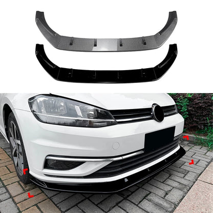 🔥ART.8637 SPLITTER ANTERIORE NERO LUCIDO PER VW GOLF MK7.5 R GTD GTI TSI TDI 🔥