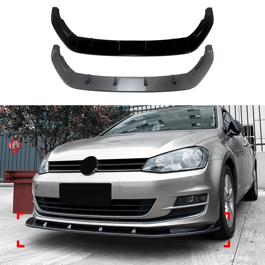 🔥ART.8640 SPLITTER ANTERIORE NERO LUCIDO VW GOLF MK7 R GTD GTI TSI TDI 13-16🔥