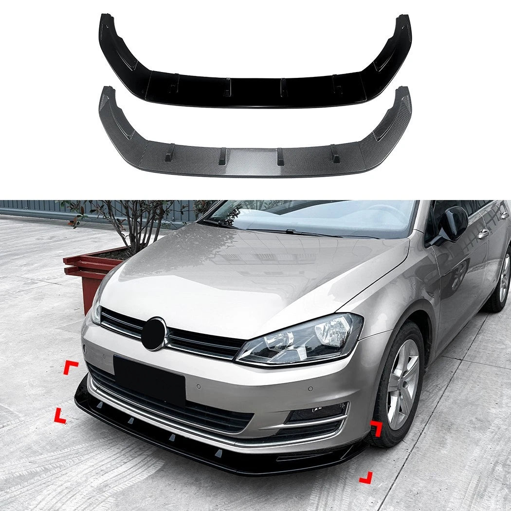 🔥ART.8639 SPLITTER ANTERIORE NERO LUCIDO VW GOLF MK7 R GTD GTI TSI TDI 13-16🔥