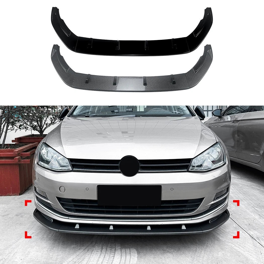 🔥ART.8639 SPLITTER ANTERIORE NERO LUCIDO VW GOLF MK7 R GTD GTI TSI TDI 13-16🔥