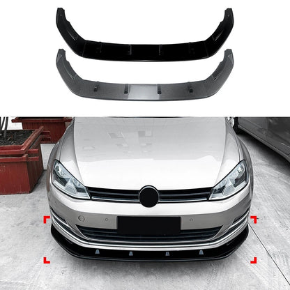 🔥ART.8640 SPLITTER ANTERIORE NERO LUCIDO VW GOLF MK7 R GTD GTI TSI TDI 13-16🔥