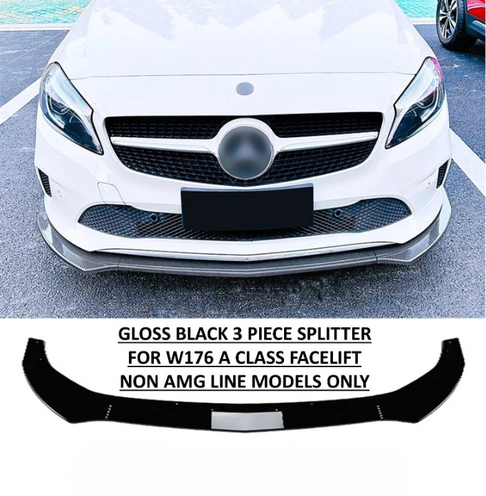 🔥ART.8646 SPLITTER PER MERCEDES CLASSE A W176 NERO LUCIDO  NON AMG-LINE 16-18