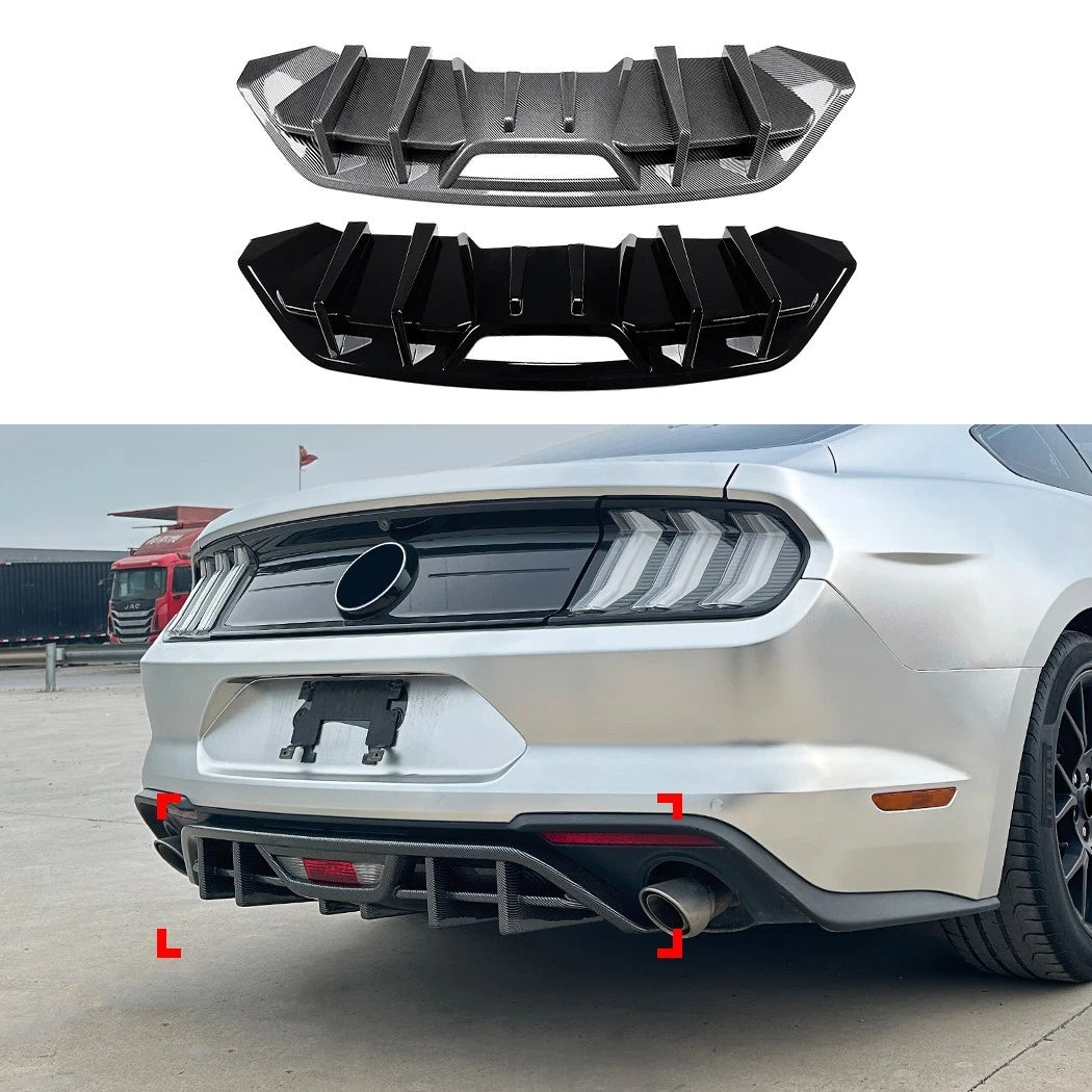 🔥ART.8647 DIFFUSORE POSTERIORE PER FORD MUSTANG MK6.5 CORPO NERO LUCIDO 18-23🔥
