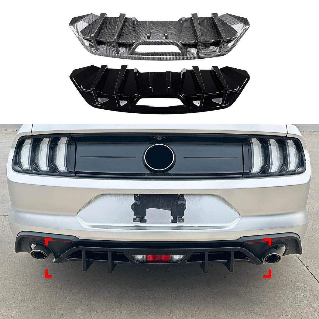 🔥ART.8647 DIFFUSORE POSTERIORE PER FORD MUSTANG MK6.5 CORPO NERO LUCIDO 18-23🔥