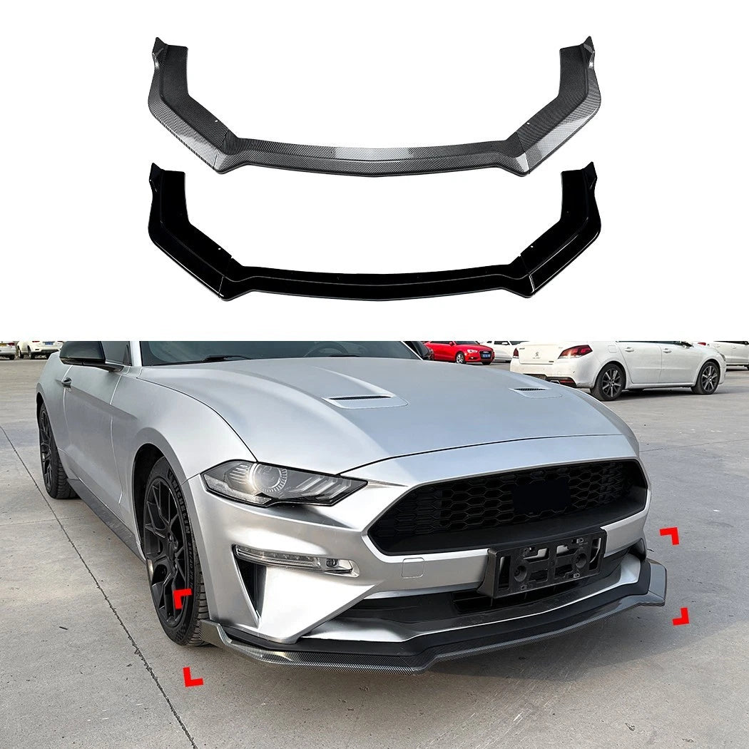 🔥ART.8649 SPLITTER ANTERIORE PER FORD MUSTANG MK6.5 NERO LUCIDO 18-23🔥