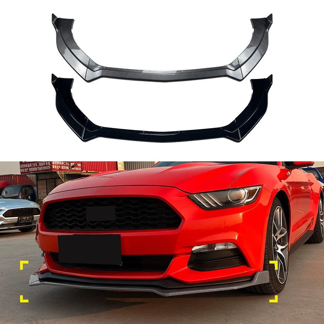 🔥ART.8650 SPLITTER ANTERIORE PER FORD MUSTANG MK6 NERO LUCIDO 15-17🔥
