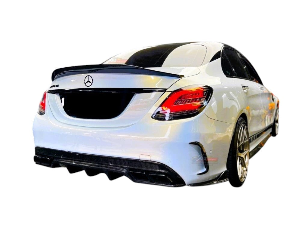 🔥ART.8661 DIFFUSORE POSTERIORE MERCEDES CLASSE C W205 NERO LUCIDO 19-21🔥