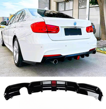 🔥ART.8668 DIFFUSORE POSTERIORE PER BMW 3 F30 F31 NERO LUCIDO SINGOLO CON LED🔥