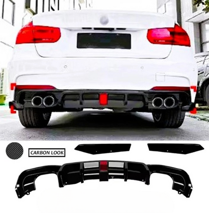 🔥ART.8670 DIFFUSORE PER BMW SERIE 3 F30 F31 FIBRA DI CARBONIO QUAD CON LED🔥