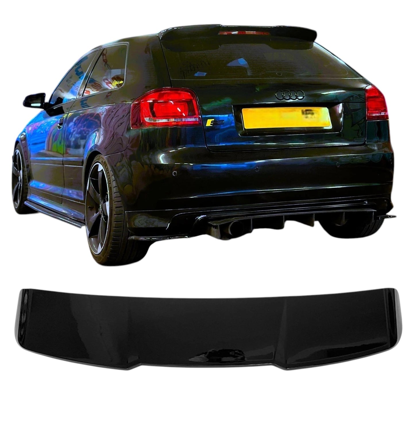 🔥ART.8685 ALA SPOILER TETTO NERO LUCIDO AUDI A3 8P 3 PORTE RS3 STYLE 03-13🔥