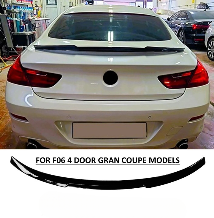 🔥ART.8695 ALA SPOILER STIVALE PER BMW 6  F06 GRAN COUPE STILE M4 NERO LUCIDO🔥
