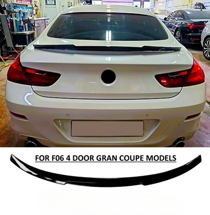 🔥ART.8695 ALA SPOILER STIVALE PER BMW 6  F06 GRAN COUPE STILE M4 NERO LUCIDO🔥