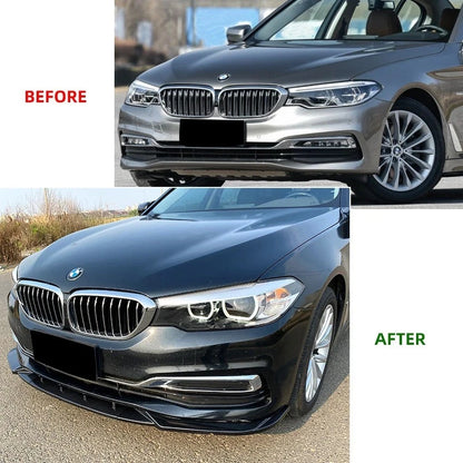 🔥ART.8713 SPLITTER ANTERIORE BMW 5 G30 G31 PRE-LCI NON M SPORT NERO LUCIDO🔥