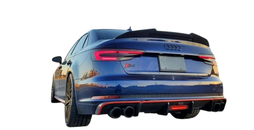 🔥ART.8716 SPOILER POSTERIORE PER AUDI A4 S4 B9 NERO LUCIDO ALA HIGH KICK PSM🔥