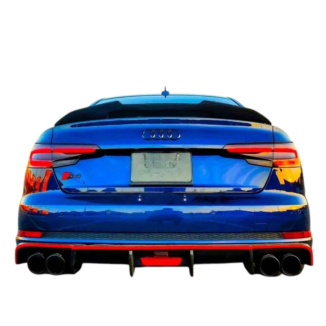 🔥ART.8716 SPOILER POSTERIORE PER AUDI A4 S4 B9 NERO LUCIDO ALA HIGH KICK PSM🔥