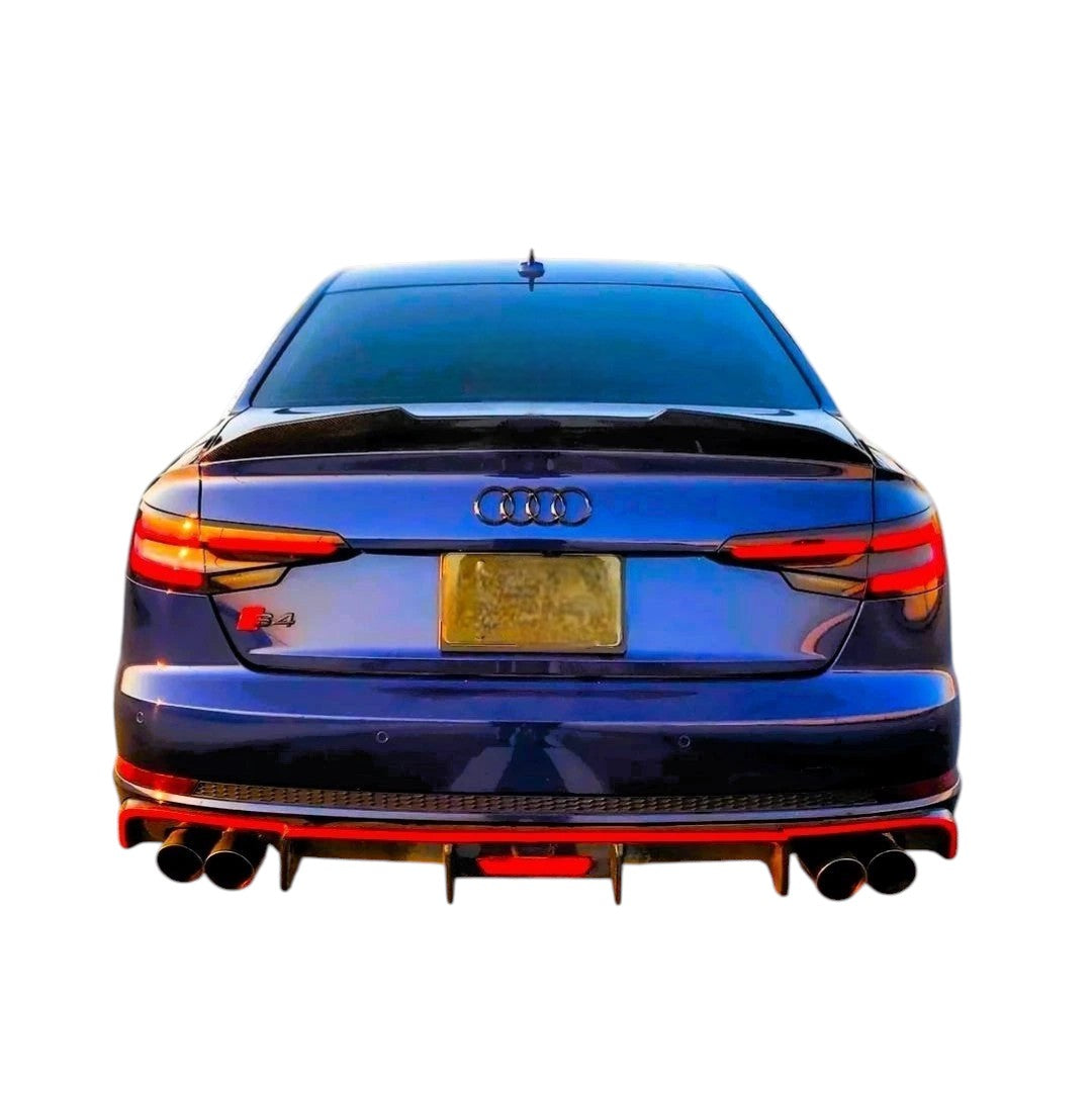 🔥ART.8716 SPOILER POSTERIORE PER AUDI A4 S4 B9 NERO LUCIDO ALA HIGH KICK PSM🔥