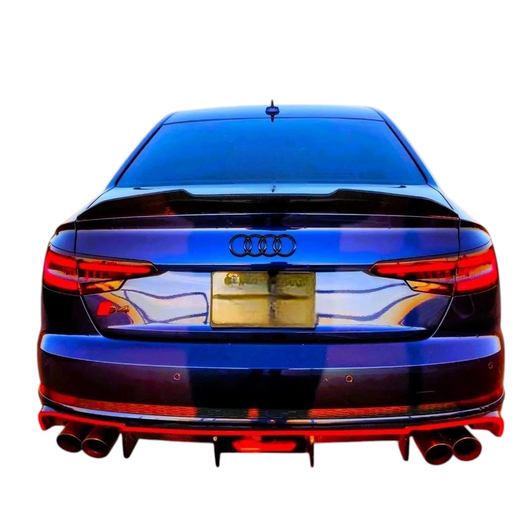 🔥ART.8716 SPOILER POSTERIORE PER AUDI A4 S4 B9 NERO LUCIDO ALA HIGH KICK PSM🔥