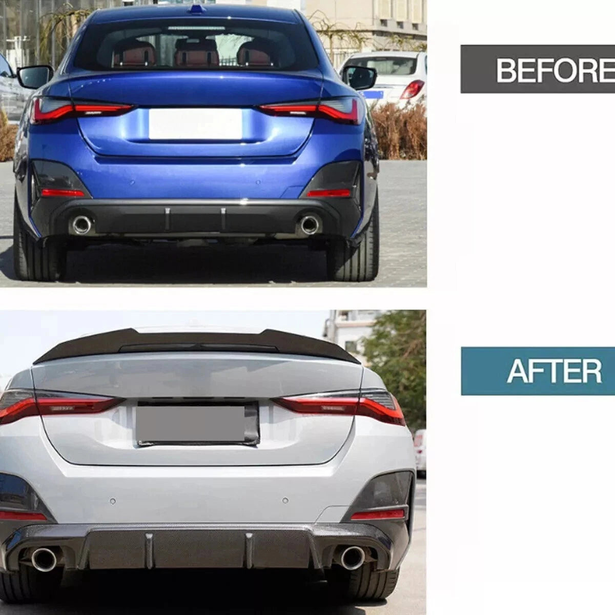 🔥ART.8738 SPOILER PER BMW 4 G26 GRAN COUPE NERO LUCIDO HIGH KICK PSM DUCKTAIL🔥