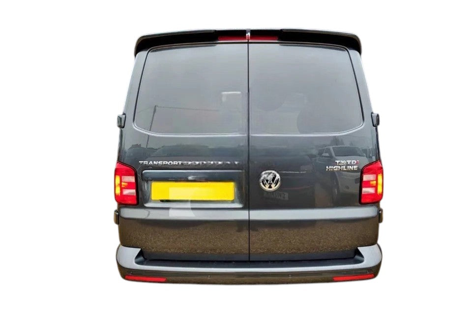 🔥ART.8773 SPOILER PER VW TRANSPORTER T6 NERO LUCIDO POSTERIORE DOPPIA PORTA🔥
