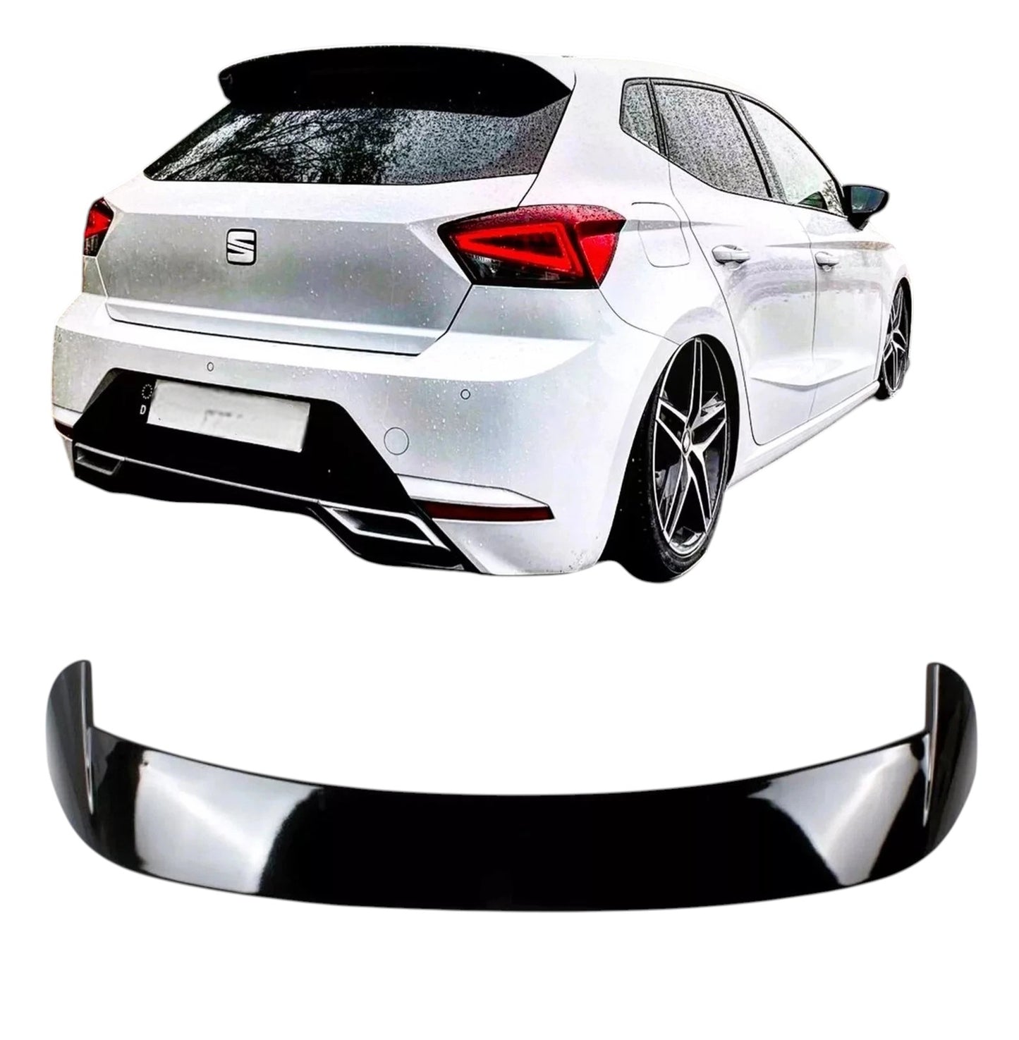 🔥ART.8783 SPOILER POSTERIORE NERO LUCIDO SEAT IBIZA MK5 6F ALA CUPRA 17-22🔥