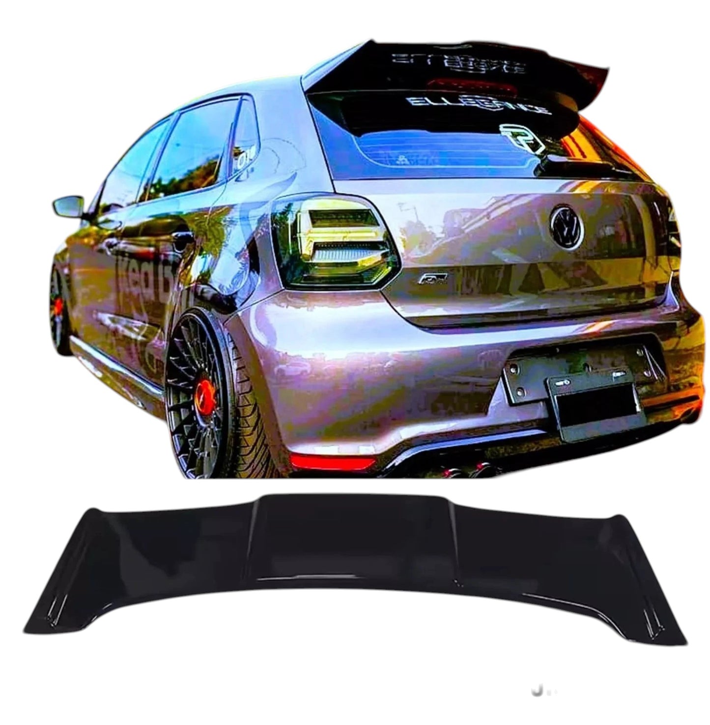 🔥ART.8833 SPOILER FIBRA DI CARBONIO STILE BATMAN PER VW POLO MK5 6R 6C GTI R🔥